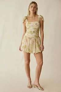 Lulus Skylar Bow Shoulder Bubble Hem Mini Dress