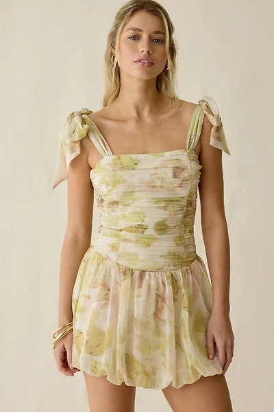 Lulus Skylar Bow Shoulder Bubble Hem Mini Dress