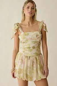 Lulus Skylar Bow Shoulder Bubble Hem Mini Dress