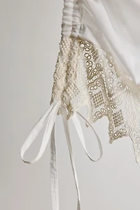 Wispy Crochet Trim Balloon Window Valance