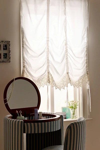 Wispy Crochet Trim Balloon Window Valance
