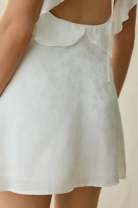 Lulus Sinclair Satin Jacquard Flutter Sleeve Mini Dress