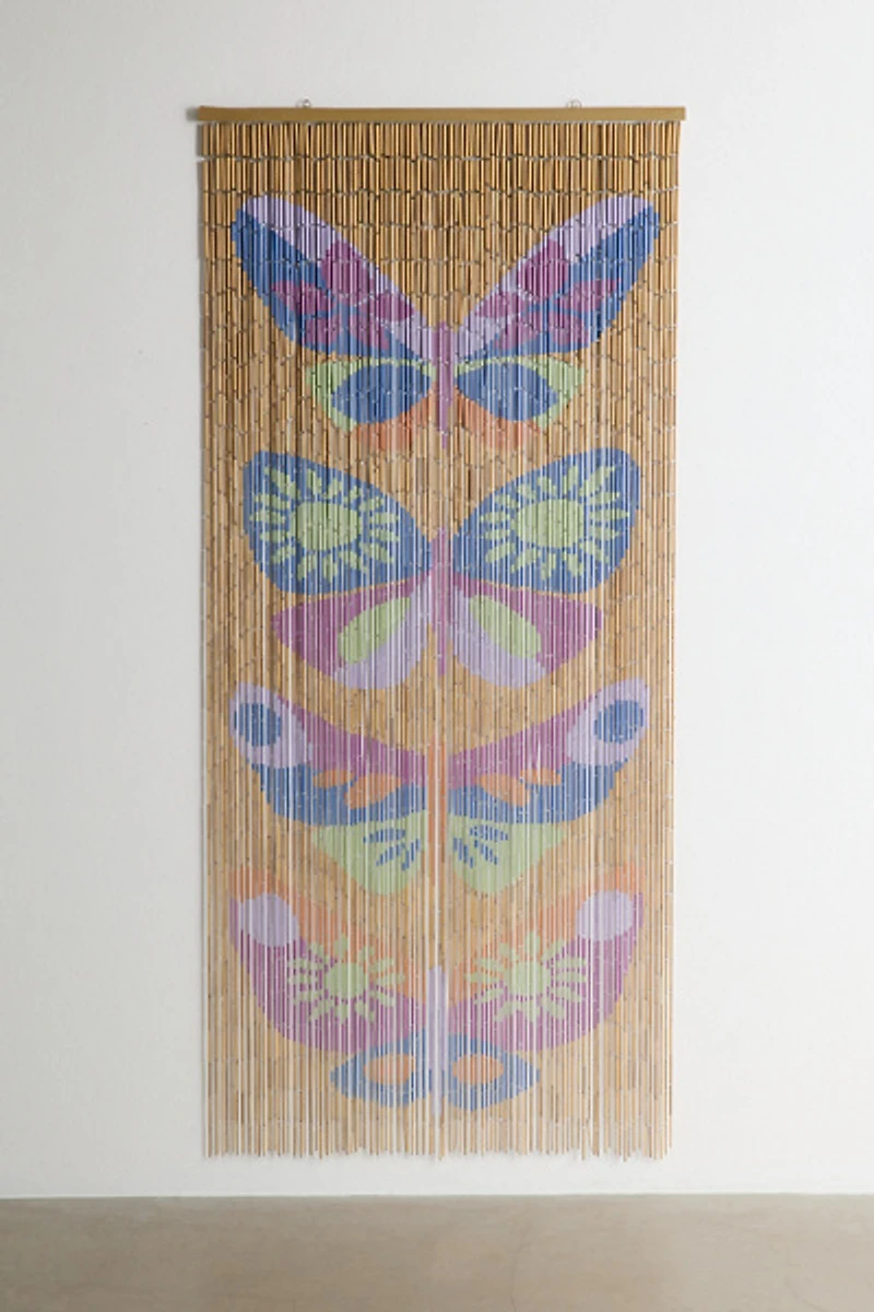Monica Butterfly Bamboo Beaded Curtain