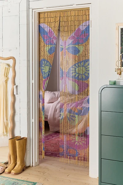 Monica Butterfly Bamboo Beaded Curtain