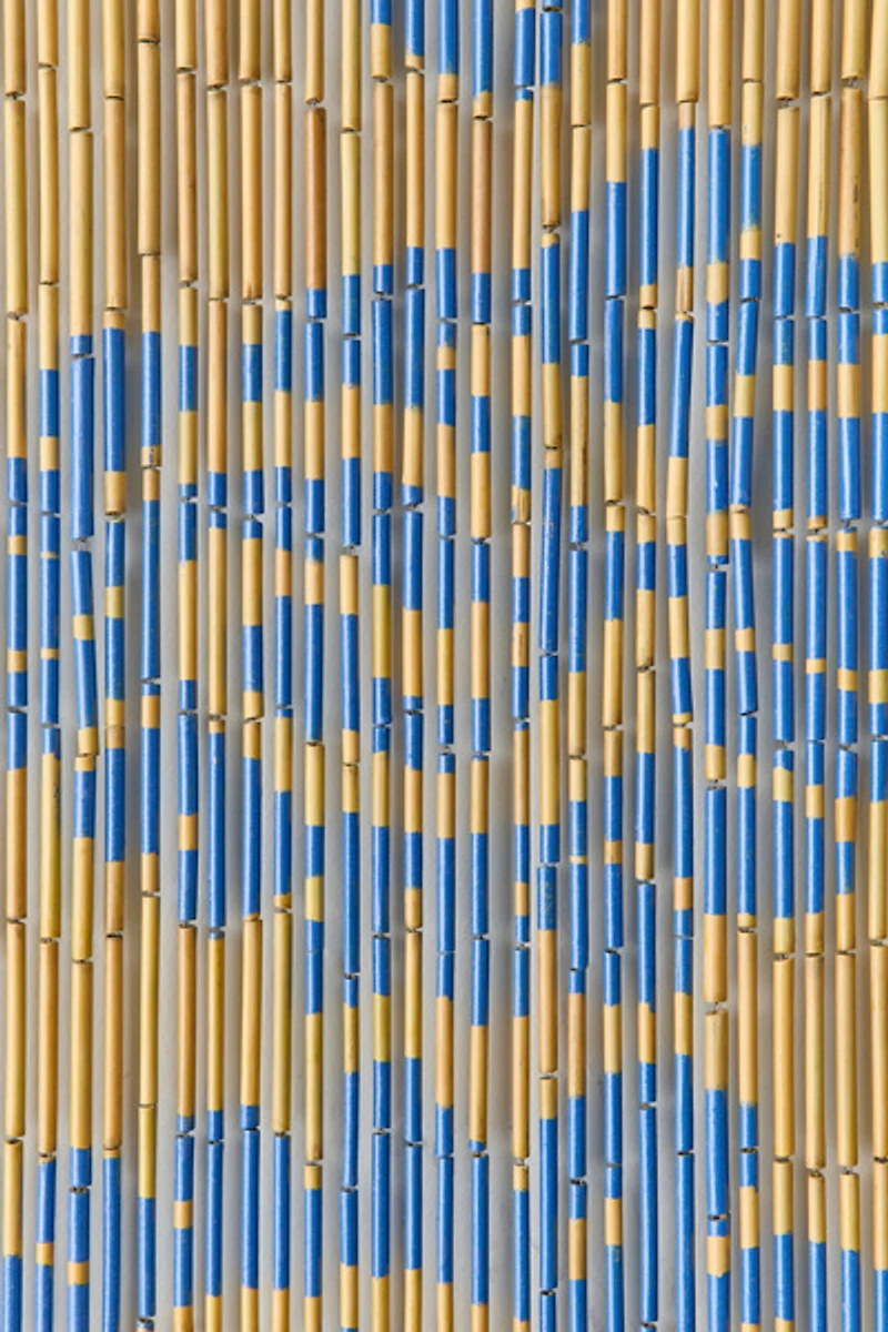 Mara Coastal Icon Striped Bamboo Beaded Curtain