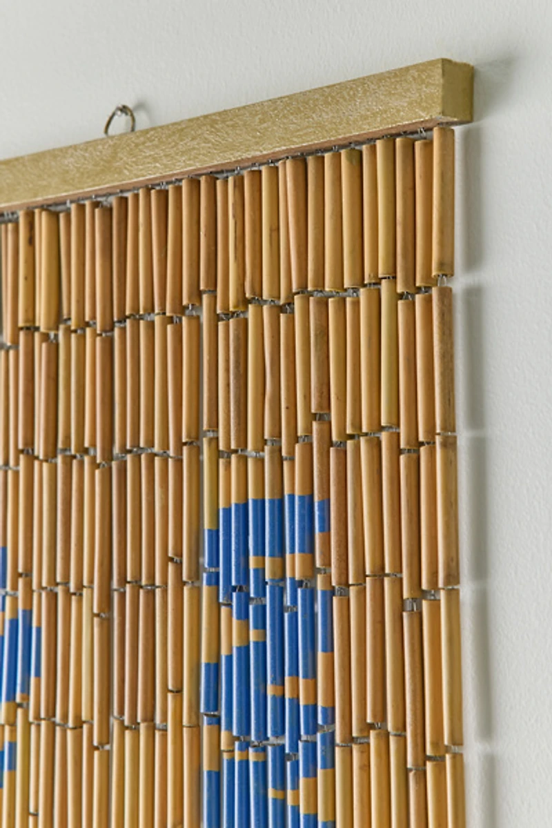 Mara Coastal Icon Striped Bamboo Beaded Curtain