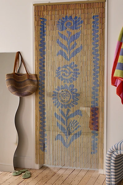 Mara Coastal Icon Striped Bamboo Beaded Curtain