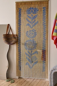 Mara Coastal Icon Striped Bamboo Beaded Curtain