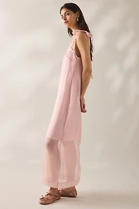 Muse Assembly Nora Organza Tie-Strap Maxi Dress