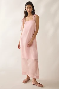 Muse Assembly Nora Organza Tie-Strap Maxi Dress