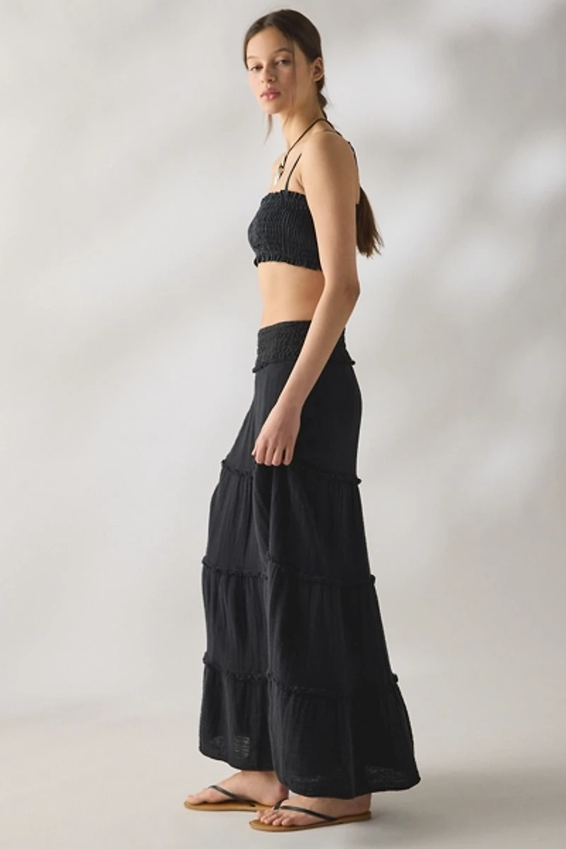 Kimchi Blue On My Mind Smocked Waist Tiered Maxi Skirt