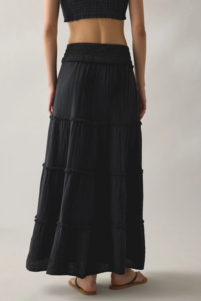 Kimchi Blue On My Mind Smocked Waist Tiered Maxi Skirt