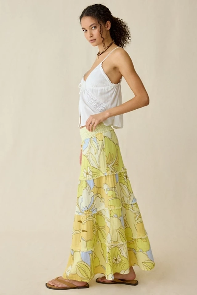Kimchi Blue Phoebe Open-Back Halter Tiered Maxi Dress | Pacific City