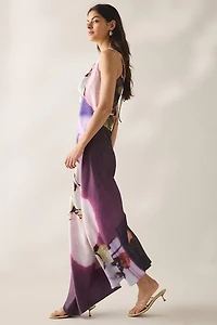 Muse Assembly Ellie Asymmetric Open-Back Cowl Maxi Dress