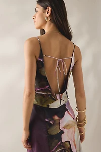 Muse Assembly Ellie Asymmetric Open-Back Cowl Maxi Dress