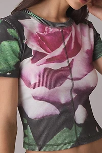 Muse Assembly Rose Short Sleeve Top