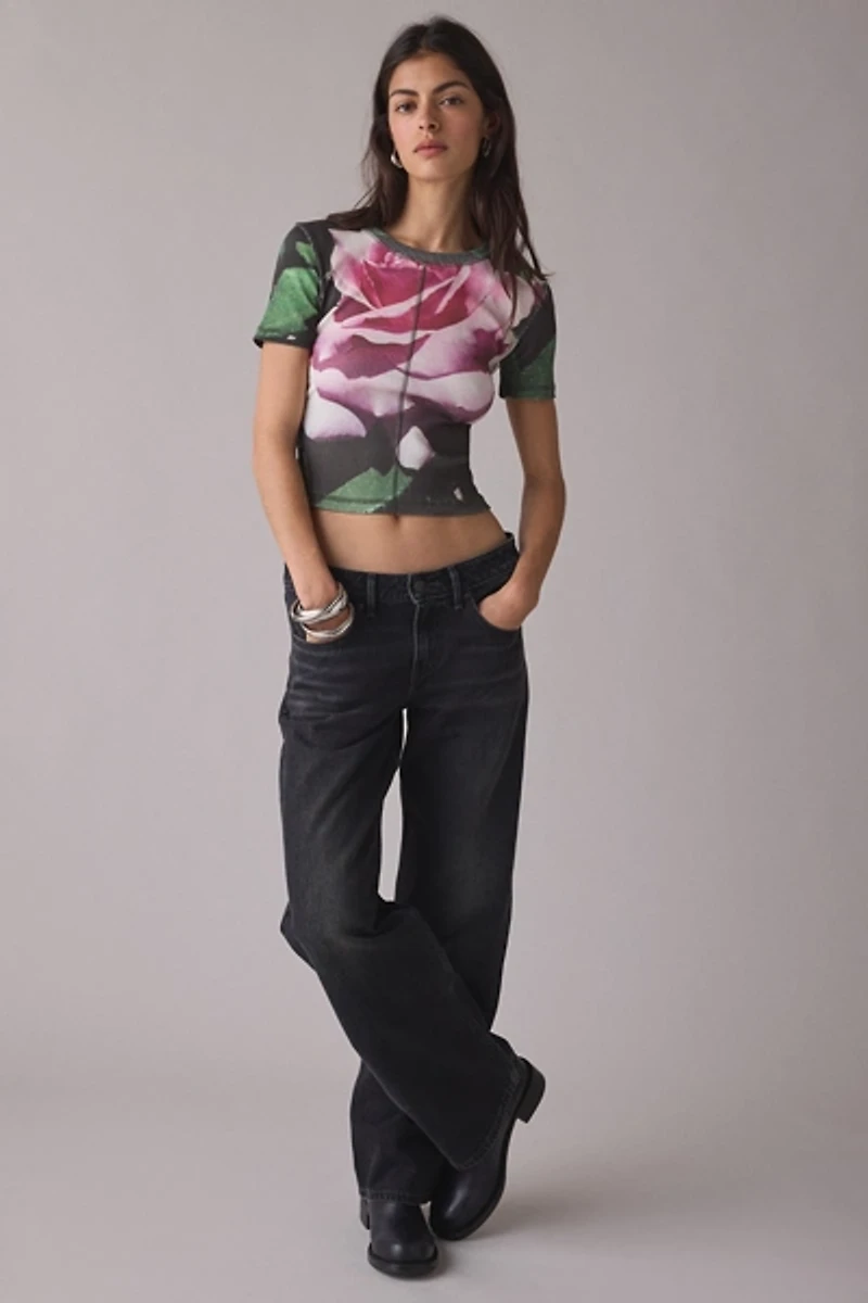 Muse Assembly Rose Short Sleeve Top