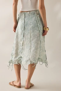 Muse Assembly Daisy Ruched Tie-Detail Midi Skirt