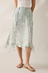 Muse Assembly Daisy Ruched Tie-Detail Midi Skirt