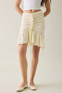 Muse Assembly Violet Jacquard Ruched Tie Convertible Skirt