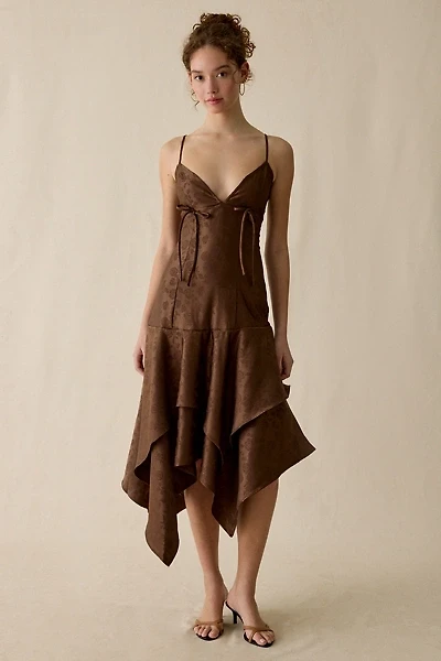 Muse Assembly Elise Asymmetric Hanky Hem Midi Dress