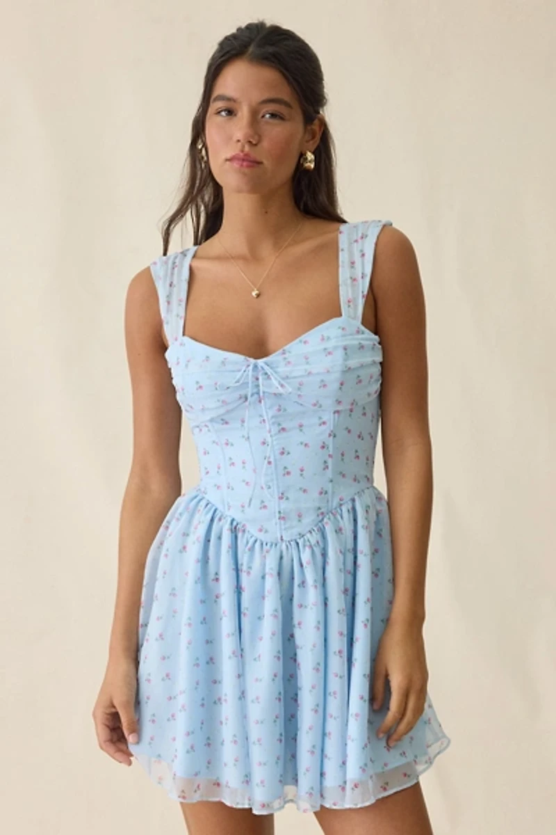 For Love & Lemons Amore Bouquet Corset Mini Dress