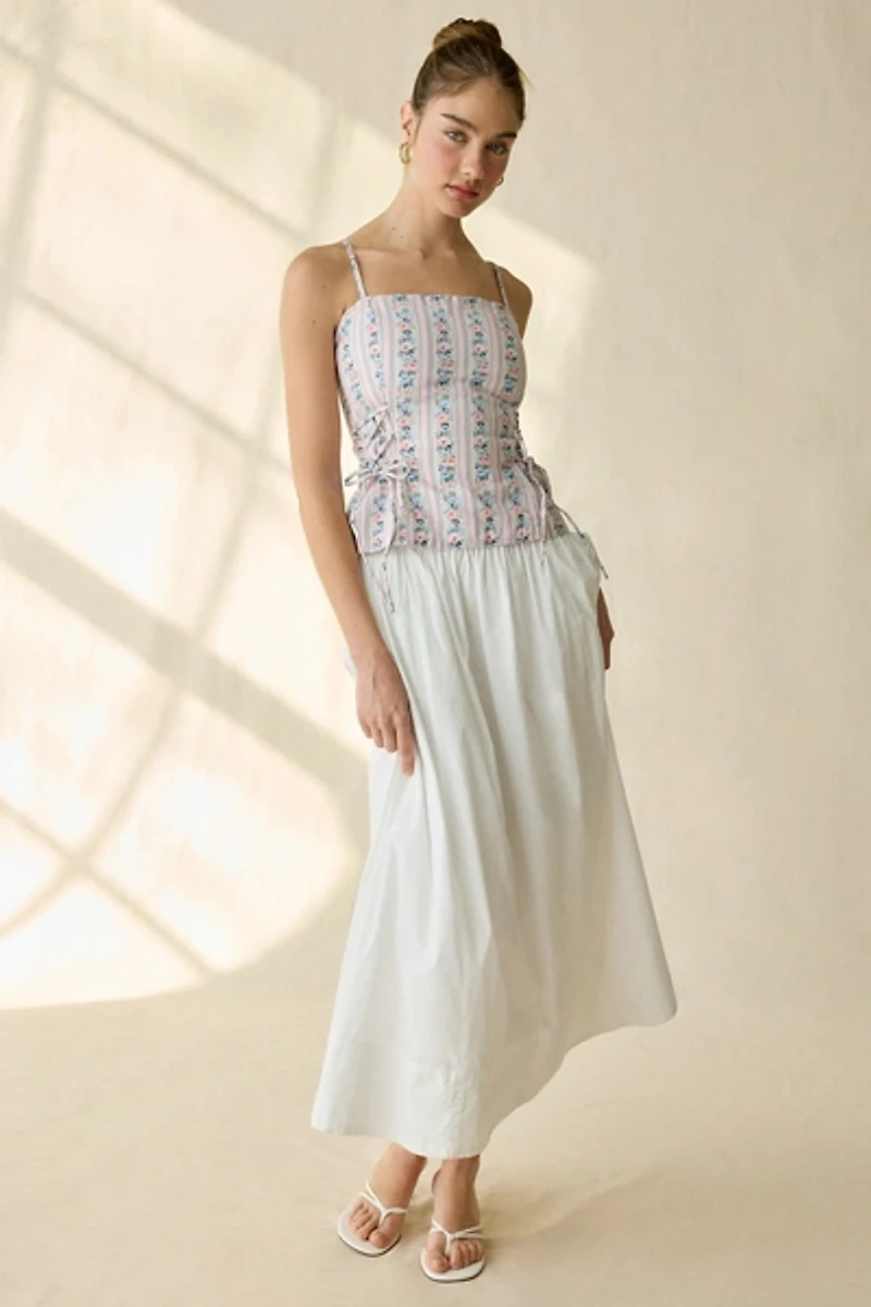Muse Assembly Mia Floral Lace-Up Corset Top