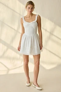 For Love & Lemons Olea Lace Trim Corset Mini Dress