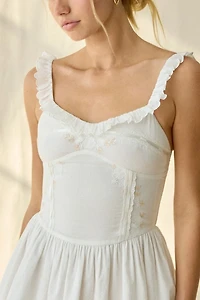 For Love & Lemons Olea Lace Trim Corset Mini Dress