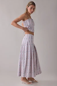 Muse Assembly Drop Waist Pleated Maxi Skirt