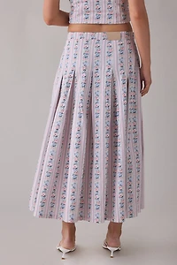 Muse Assembly Drop Waist Pleated Maxi Skirt
