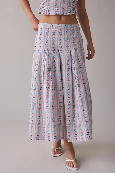Muse Assembly Drop Waist Pleated Maxi Skirt