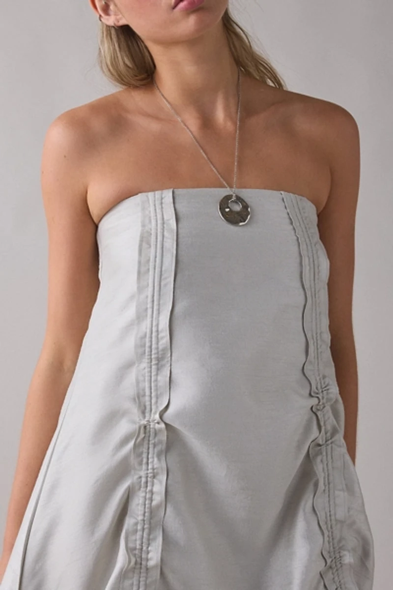 Muse Assembly Daisy Gathered Tie Strapless Midi Dress