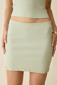 Muse Assembly Vera Button Detail Mini Skirt