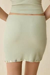 Muse Assembly Vera Button Detail Mini Skirt