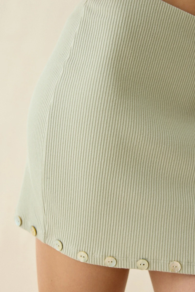 Muse Assembly Vera Button Detail Mini Skirt