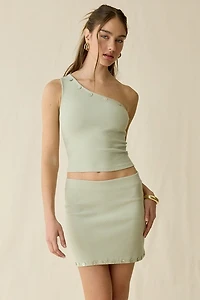 Muse Assembly Vera Button Detail Mini Skirt