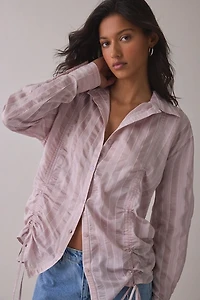 Muse Assembly Lia Ruched Button-Down Shirt
