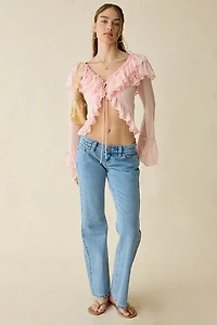 Muse Assembly Ivy Ruffle Flyaway Bell Sleeve Blouse