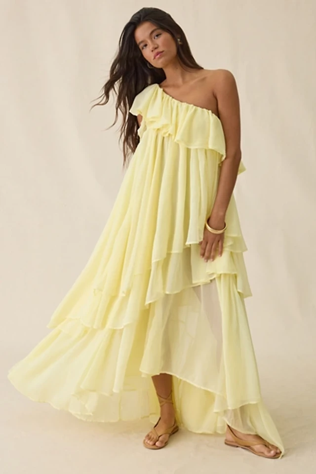 sisters. angelina asymmetric draped one-shoulder maxi dress Sisters. Angela Asymmetric Draped One-Shoulder Maxi Dress In Navy - 30% Off