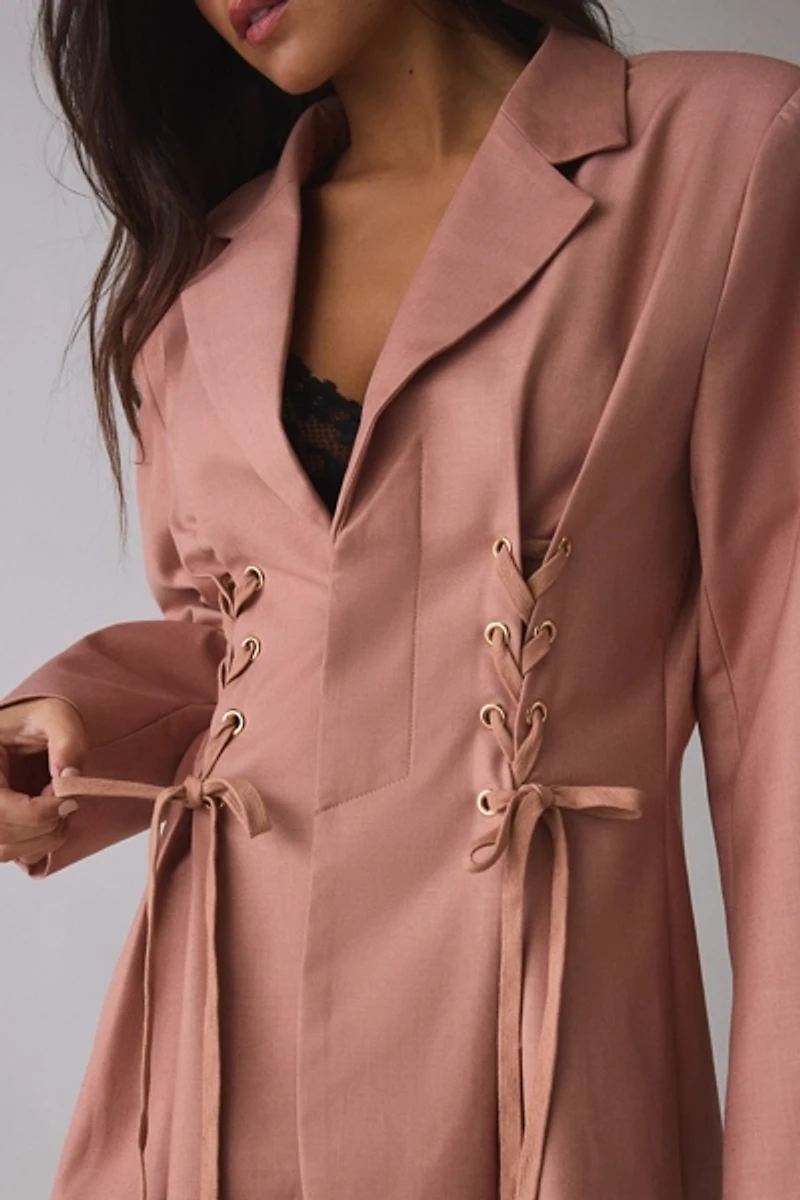 Ghospell Rydel Lace-Up Tie Blazer