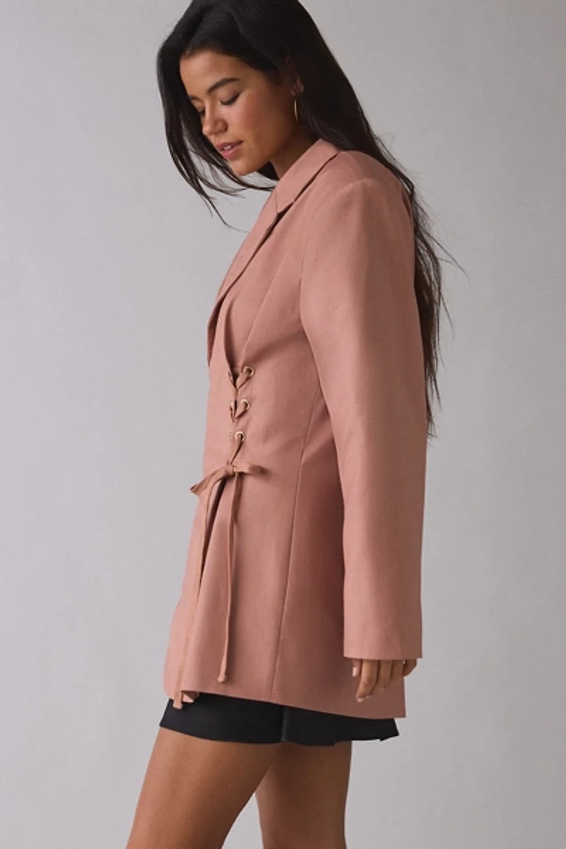 Ghospell Rydel Lace-Up Tie Blazer