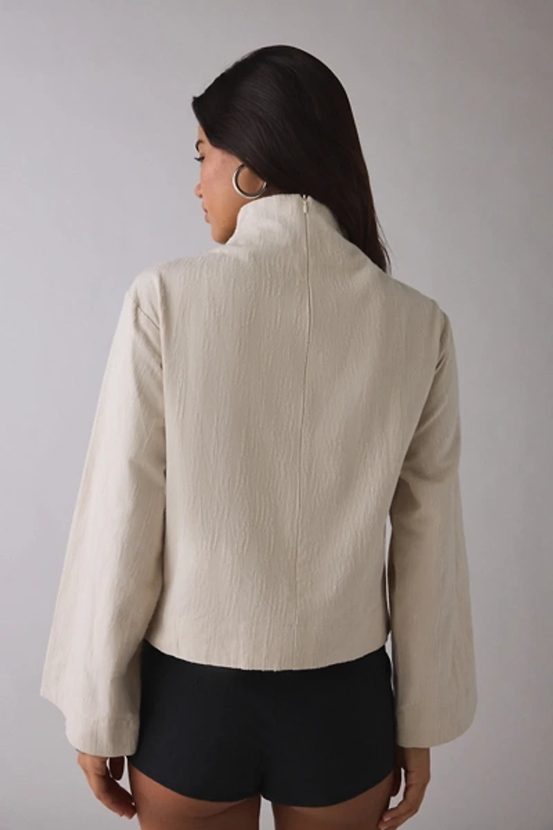 Ghospell Josefa Eyelet Lace-Up Top