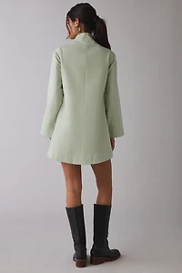 Ghospell Finna Eyelet Lace-Up Long Sleeve Mini Dress