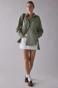 Ghospell Koa Striped Oversized Button-Down Shirt