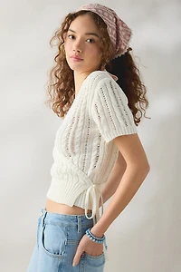 Kimchi Blue Gracyn Short Sleeve Wrap Cardigan