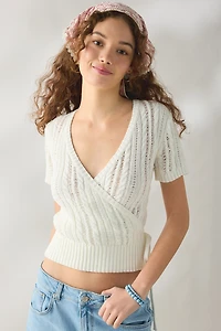 Kimchi Blue Gracyn Short Sleeve Wrap Cardigan