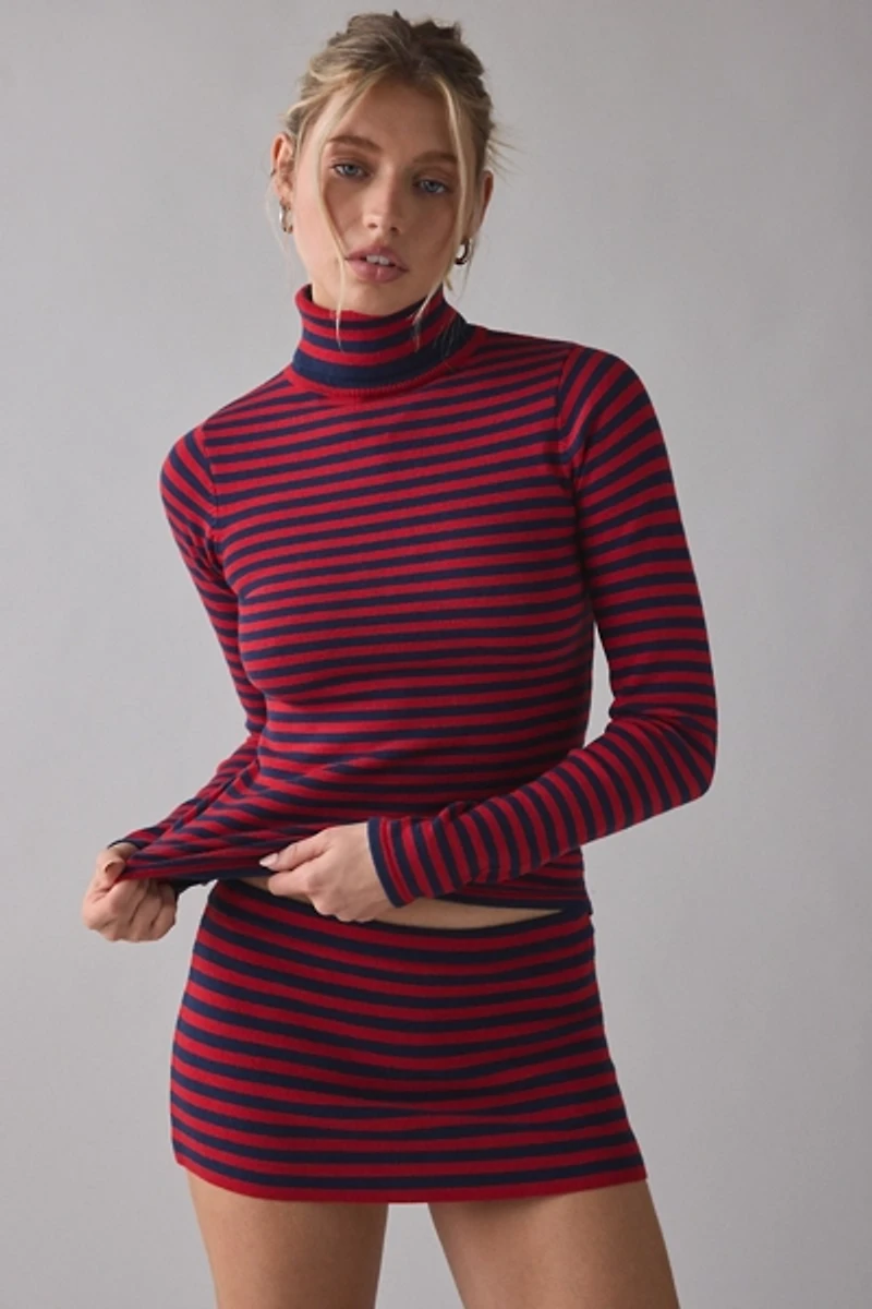 Frankies Bikinis Milo Sunday Stripe Turtleneck Sweater