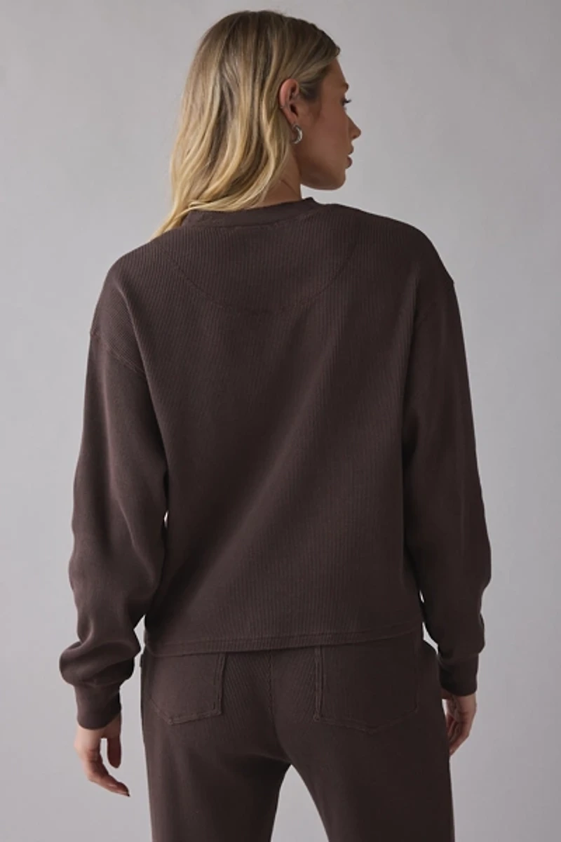 Frankies Bikinis Noah Walnut Thermal Long Sleeve Tee