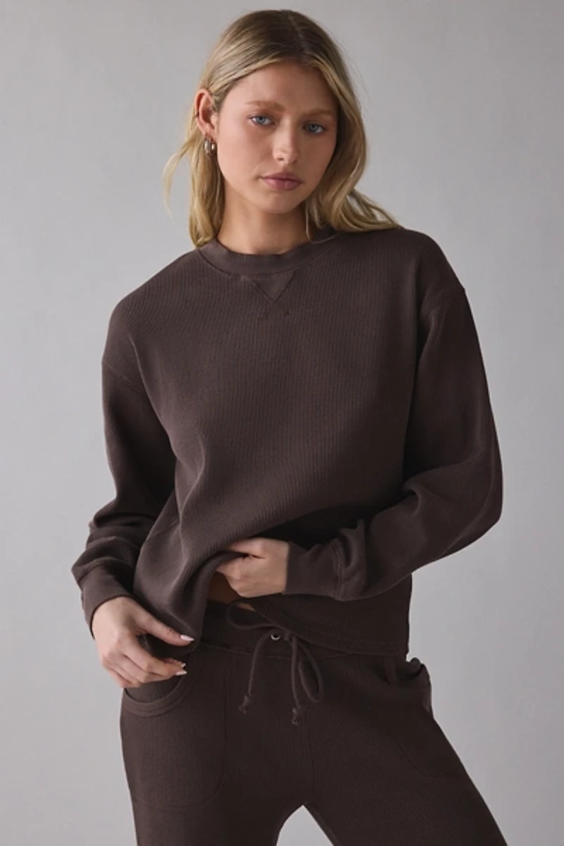 Frankies Bikinis Noah Walnut Thermal Long Sleeve Tee